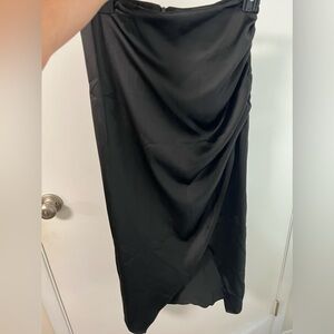 Zara asymmetrical satin midi skirt